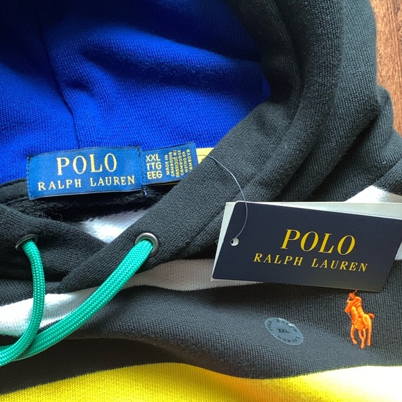 Polo Ralph Lauren Striped Polo Logo Hoodie Men’s XXL NWT - Picture 4 of 6